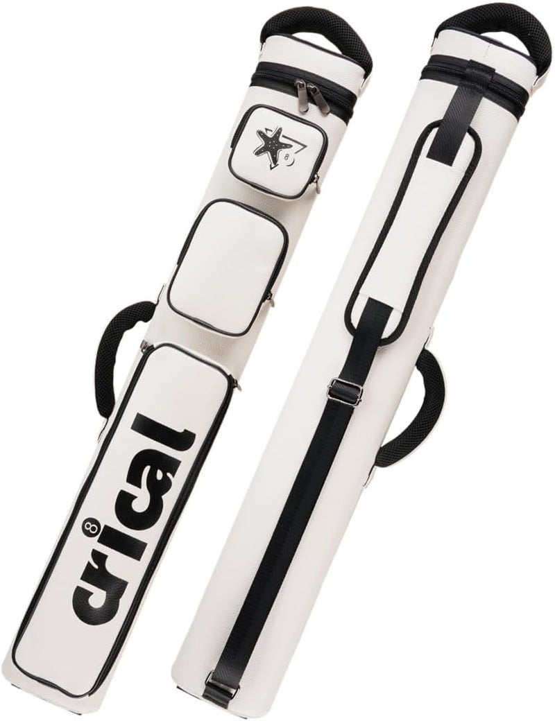 CRICAL Pool Cue Case 2x4 Hard Pool Stick Case Holds 2 Butts and 4 Shafts for Adults Billiard Cue Case with Soft Shoulder Straps - Image 1